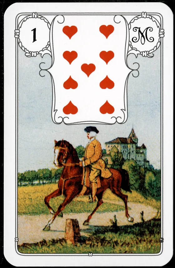 Carta 1 — O Cavaleiro (Petit Lenormand clássico)