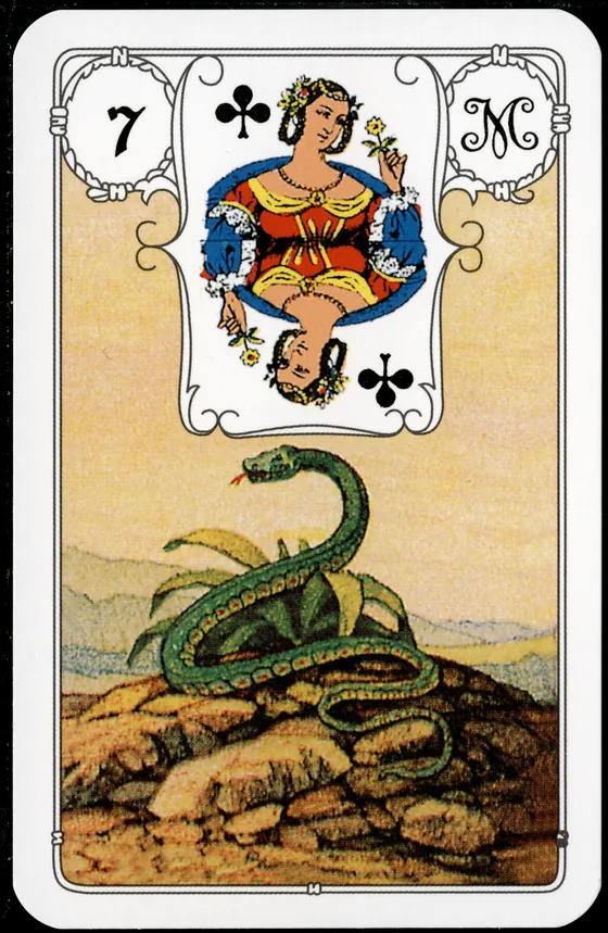 Carta 7 — A Serpente (Petit Lenormand clássico)