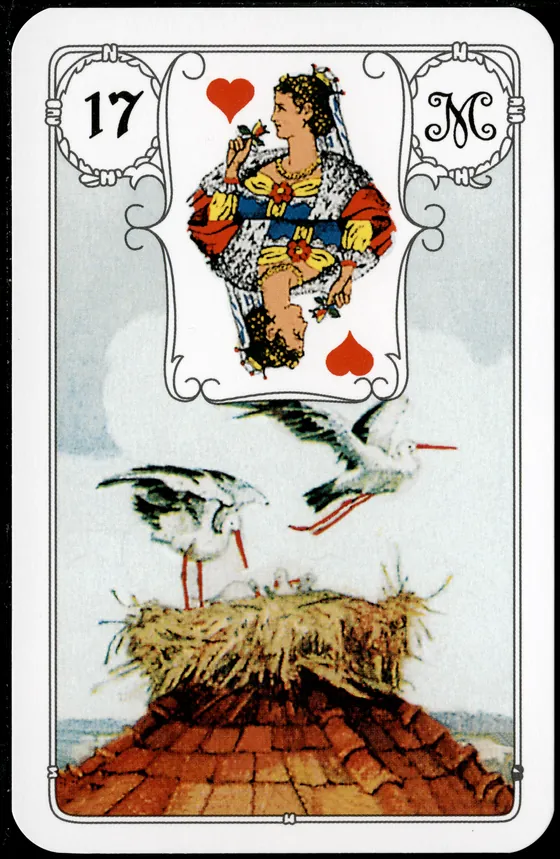 Carta 17 — A Cegonha (Petit Lenormand clássico)