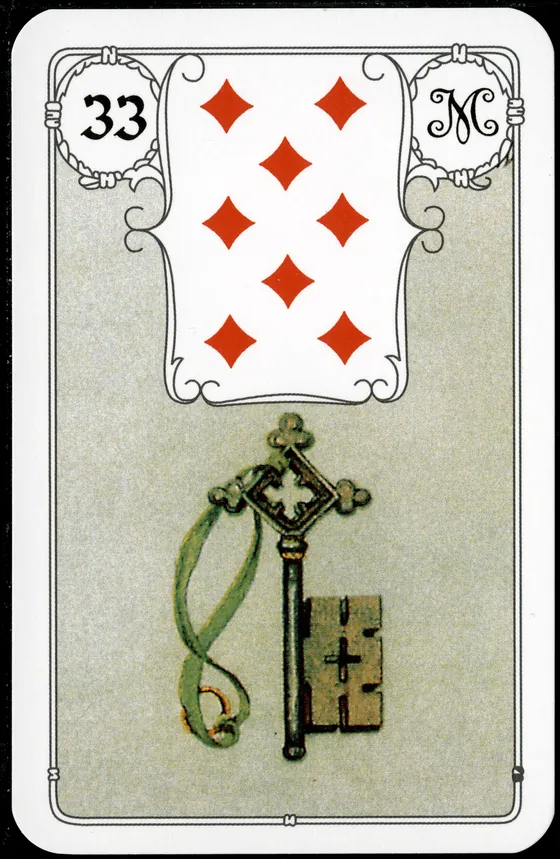 Carta 33 — A Chave (Petit Lenormand clássico)
